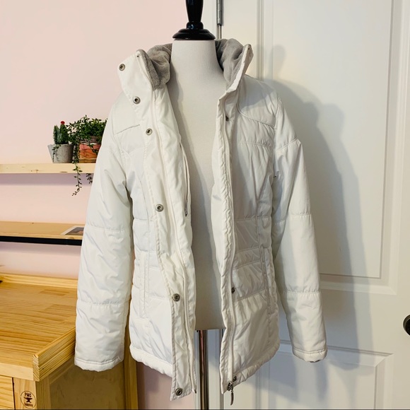 winter white puffer coat